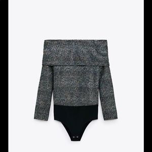 ZARA SHINY BODYSUIT MEDIUM